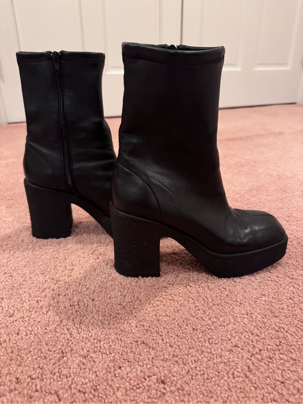 Chinese Laundry Black Chunky Platform Ankle Boots
